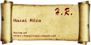 Hazai Róza névjegykártya